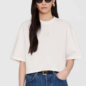 Anine Bing Myers White Crop Top